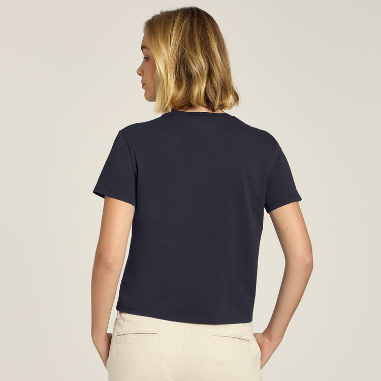 Women wearing Navy Everyday Cotton Crew Tee