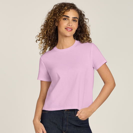 Everyday Cotton Crew Tee Rose Pink Crew tees
