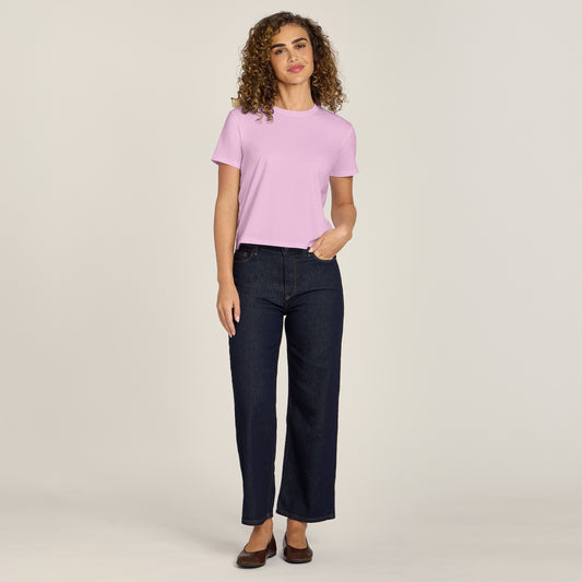 Everyday Cotton Crew Tee Rose Pink Crew tees
