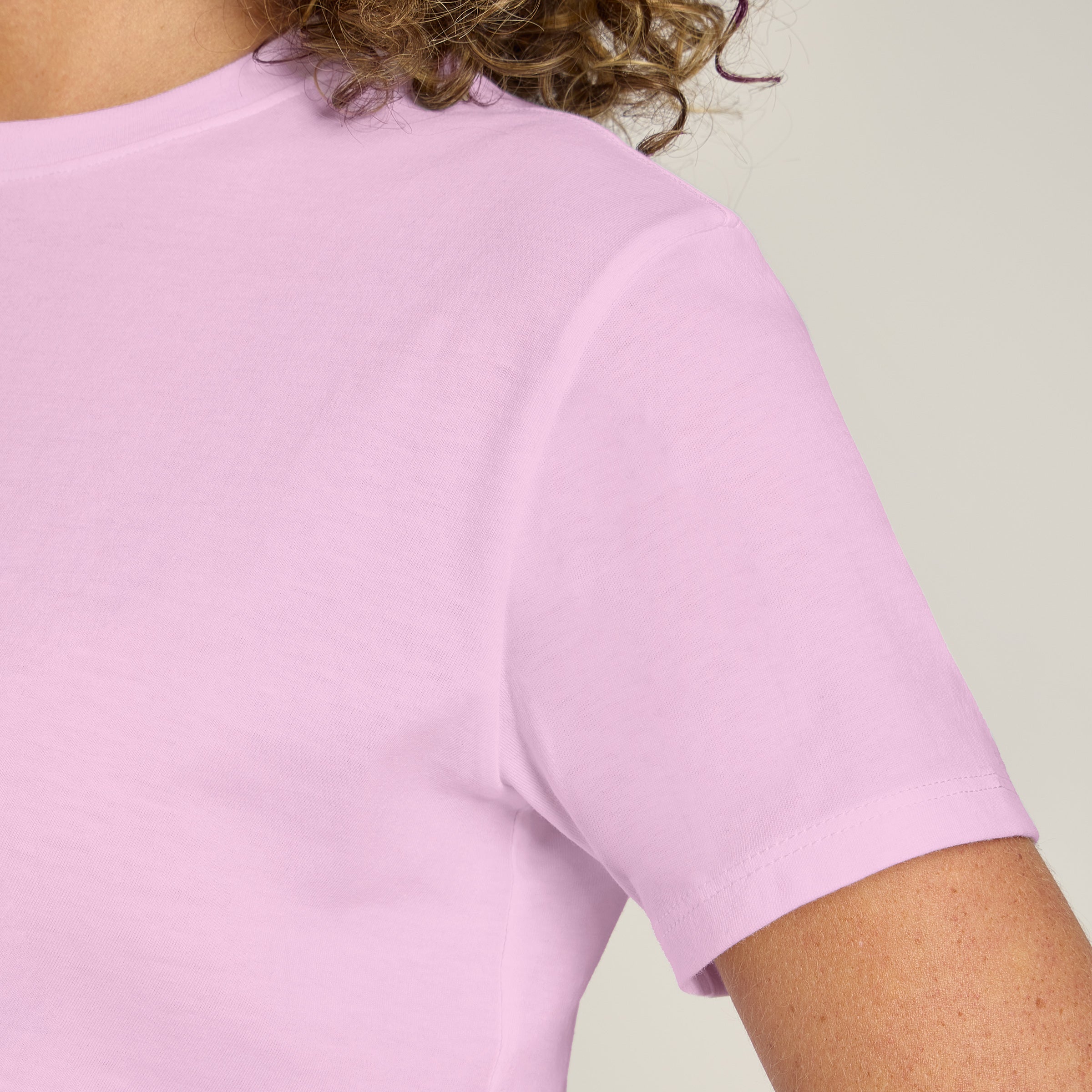 Women wearing Rose Pink Everyday Cotton Crew Tee