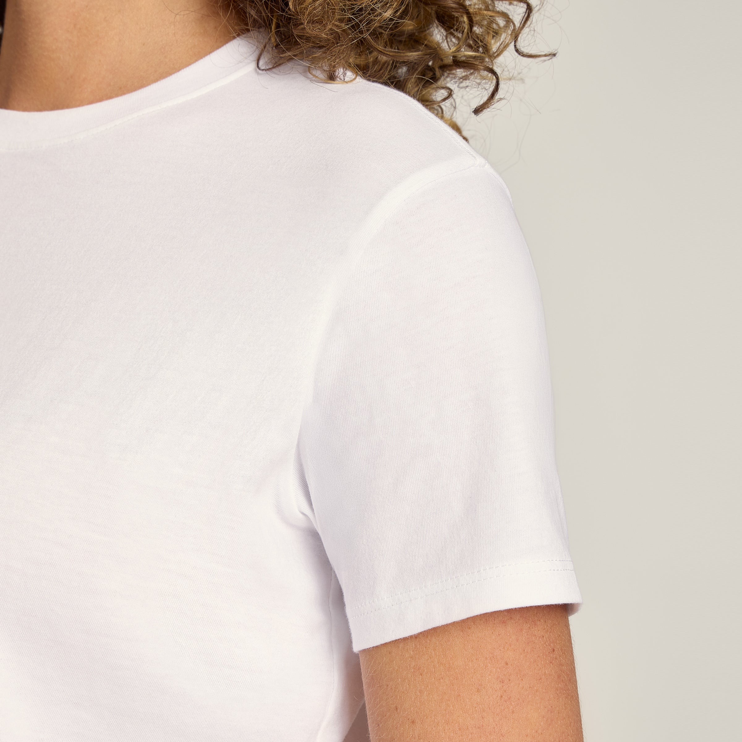 Women wearing White Everyday Cotton Crew Tee