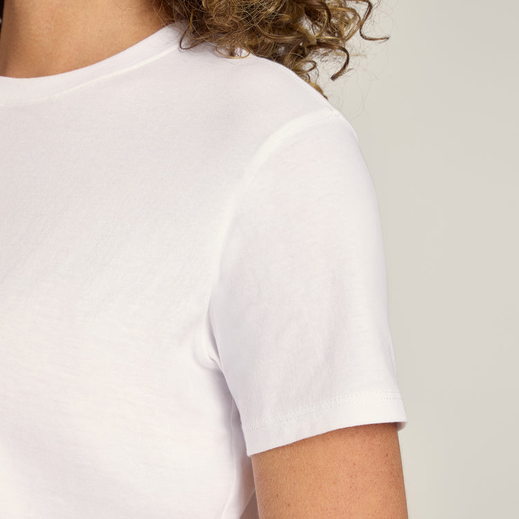 Women wearing White Everyday Cotton Crew Tee