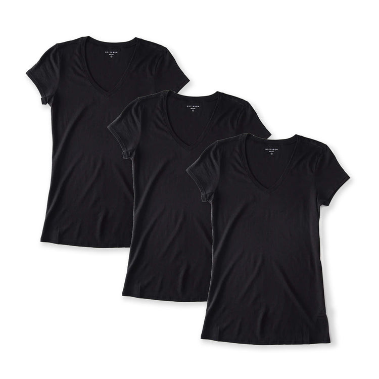 wearing Black Fitted V-Neck Marcy 3-Pack