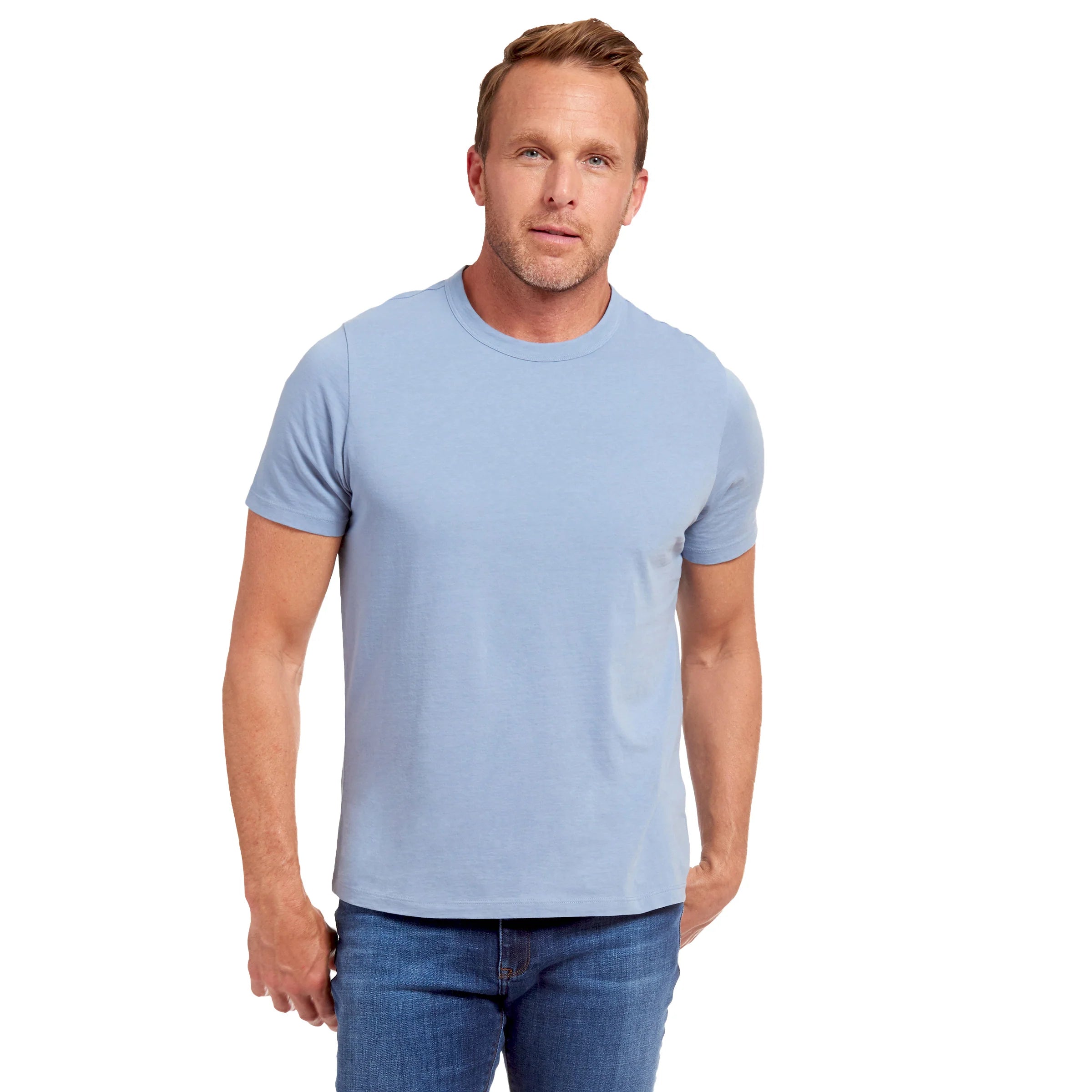  wearing White Mott&Bow | Classic Crew Driggs Tee tt tees