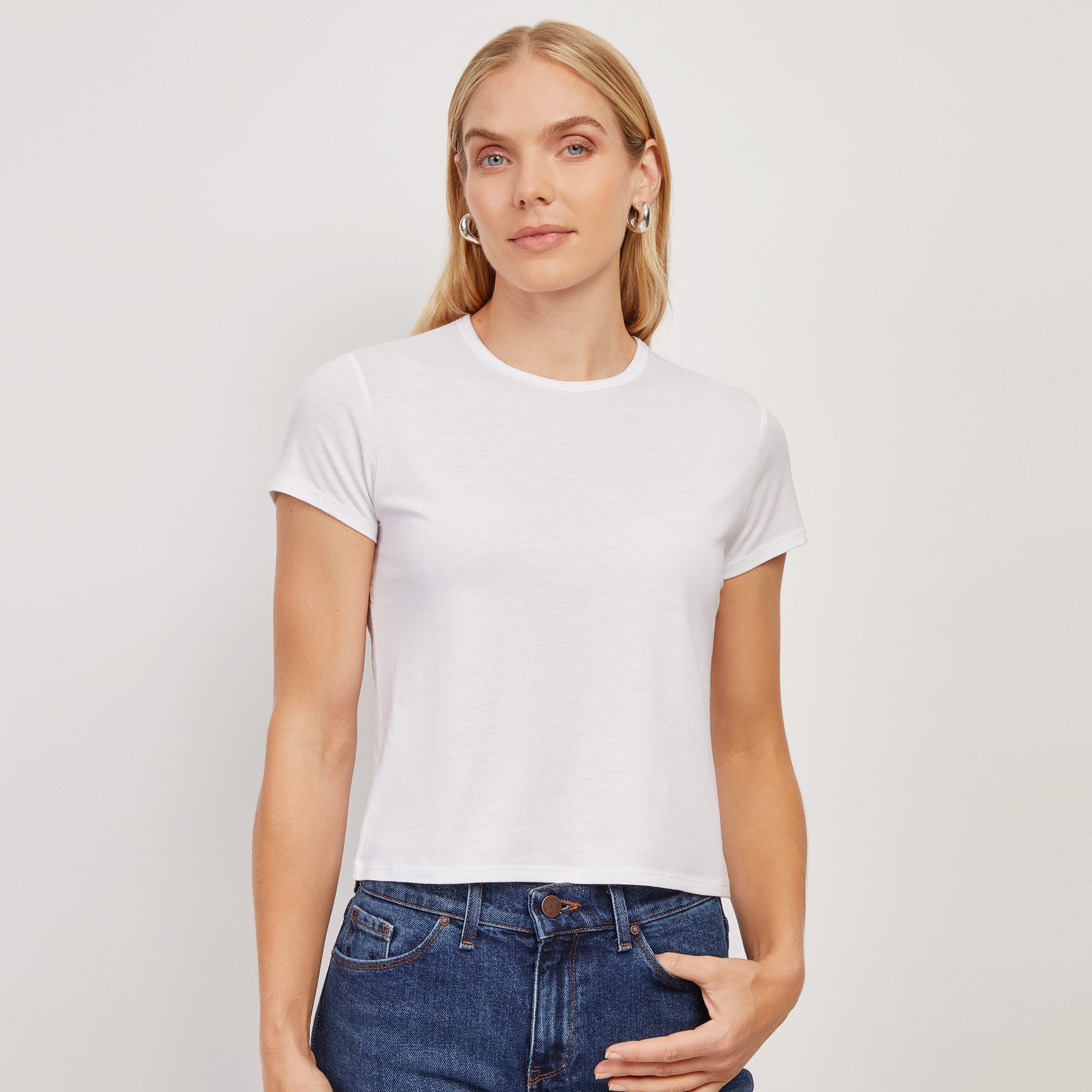 Women's Cropped Fitted Crew Marcy Tee Mott Bow
