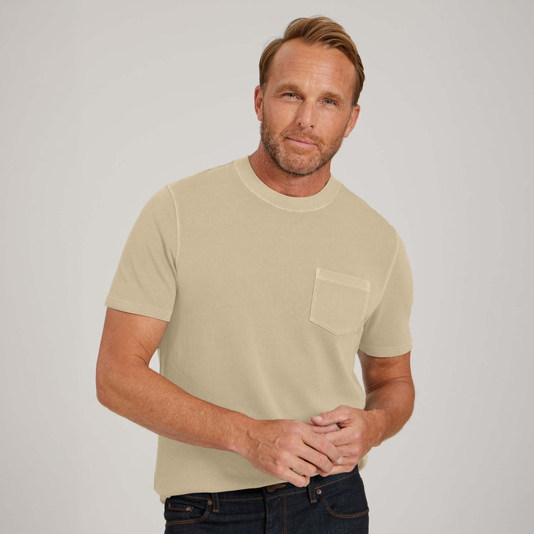 Men wearing Vintage Taupe Heritage Weighted Tee