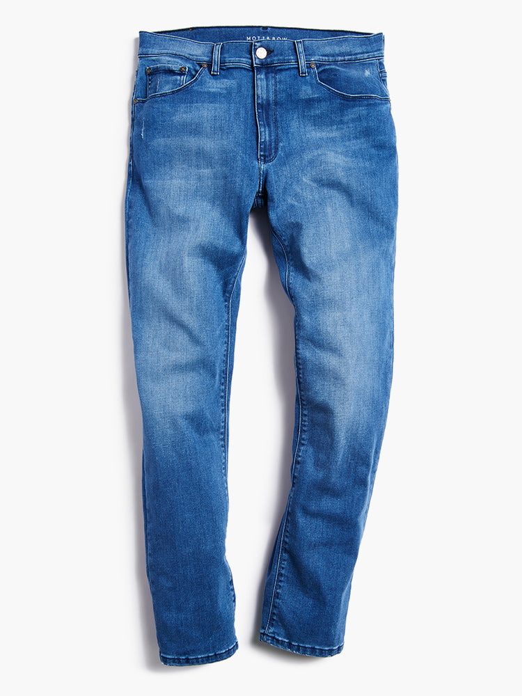 Men wearing Medium Blue Straight Staple Jeans