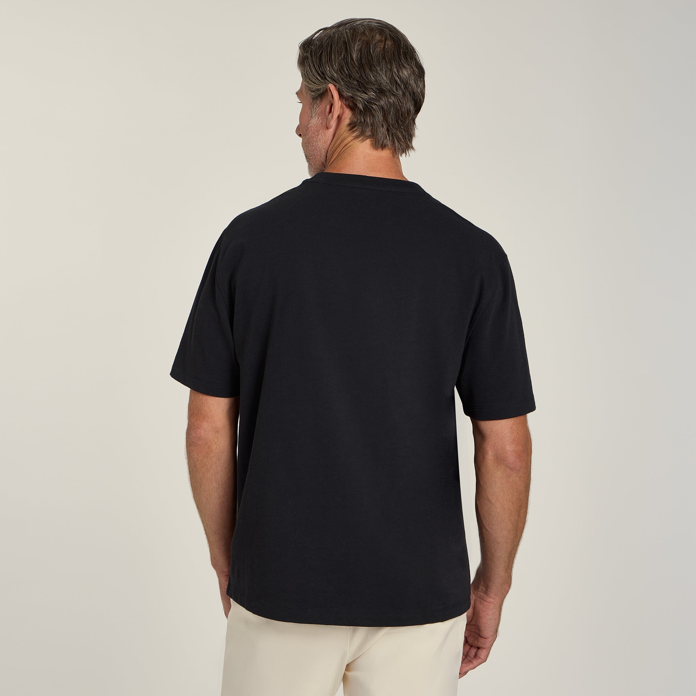 Men wearing Vintage Black Cotton Jersey Oversized Tee