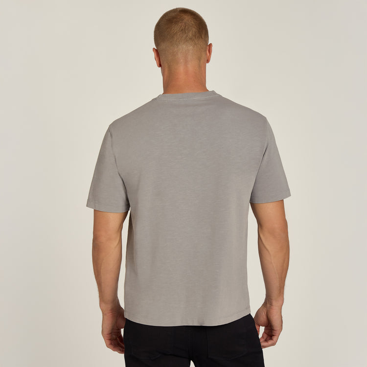 Men wearing Vintage Pewter Cotton Jersey Oversized Tee