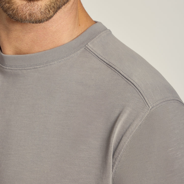 Men wearing Vintage Pewter Cotton Jersey Oversized Tee