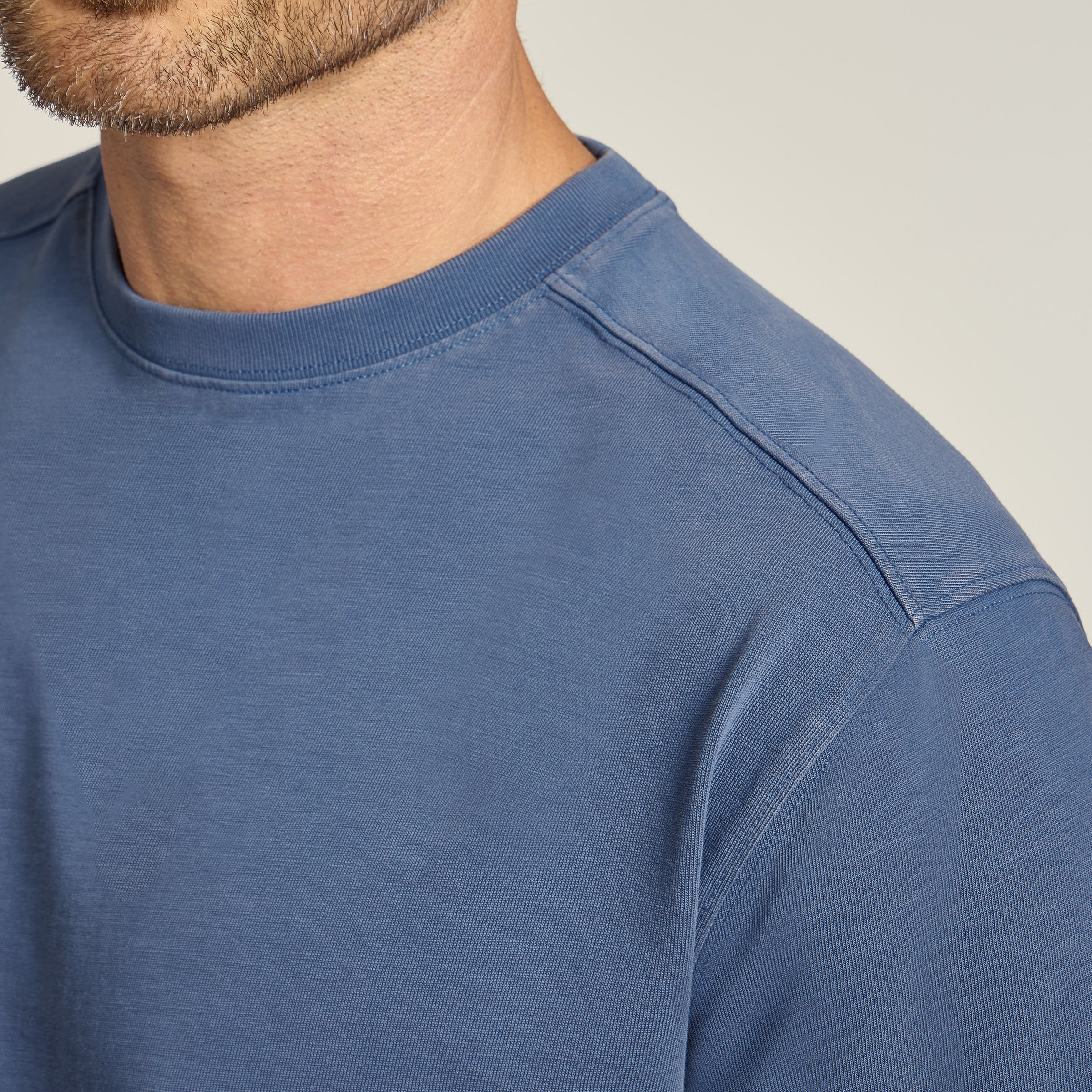 Men wearing Vintage Slate Cotton Jersey Oversized Tee