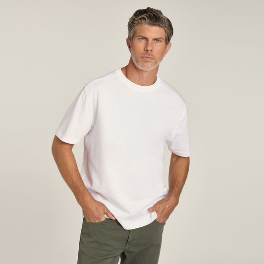 Cotton Jersey Oversized Tee White Crew tees