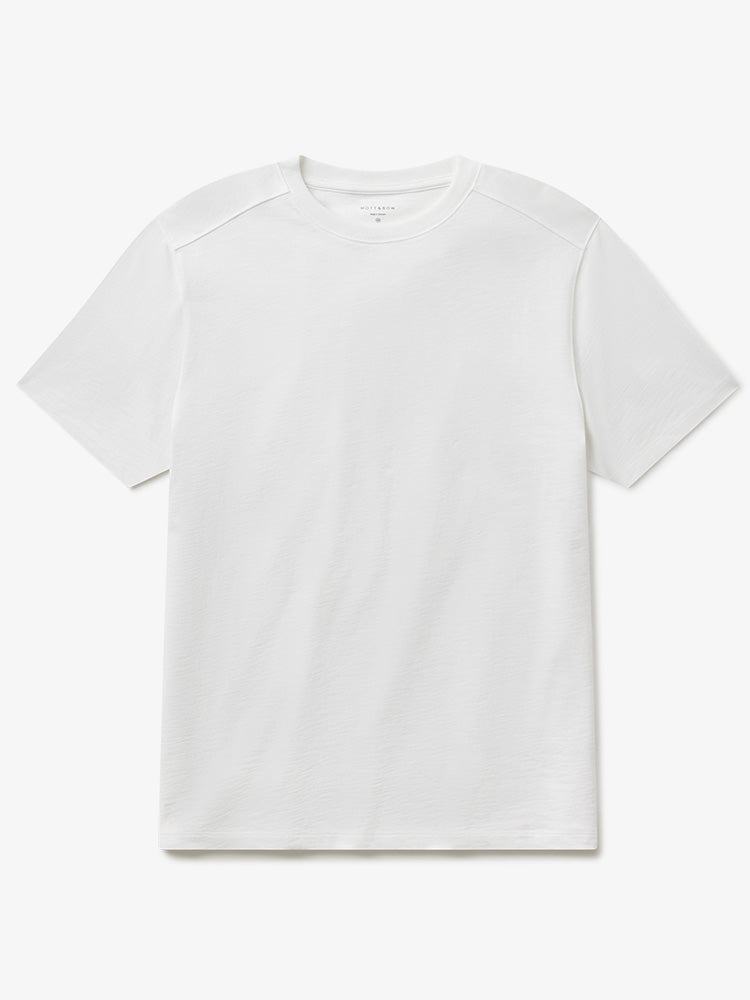 Men wearing White Cotton Jersey Oversized Tee