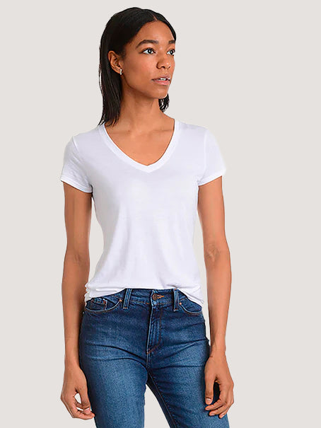 Fitted V-Neck Marcy White dummy tees