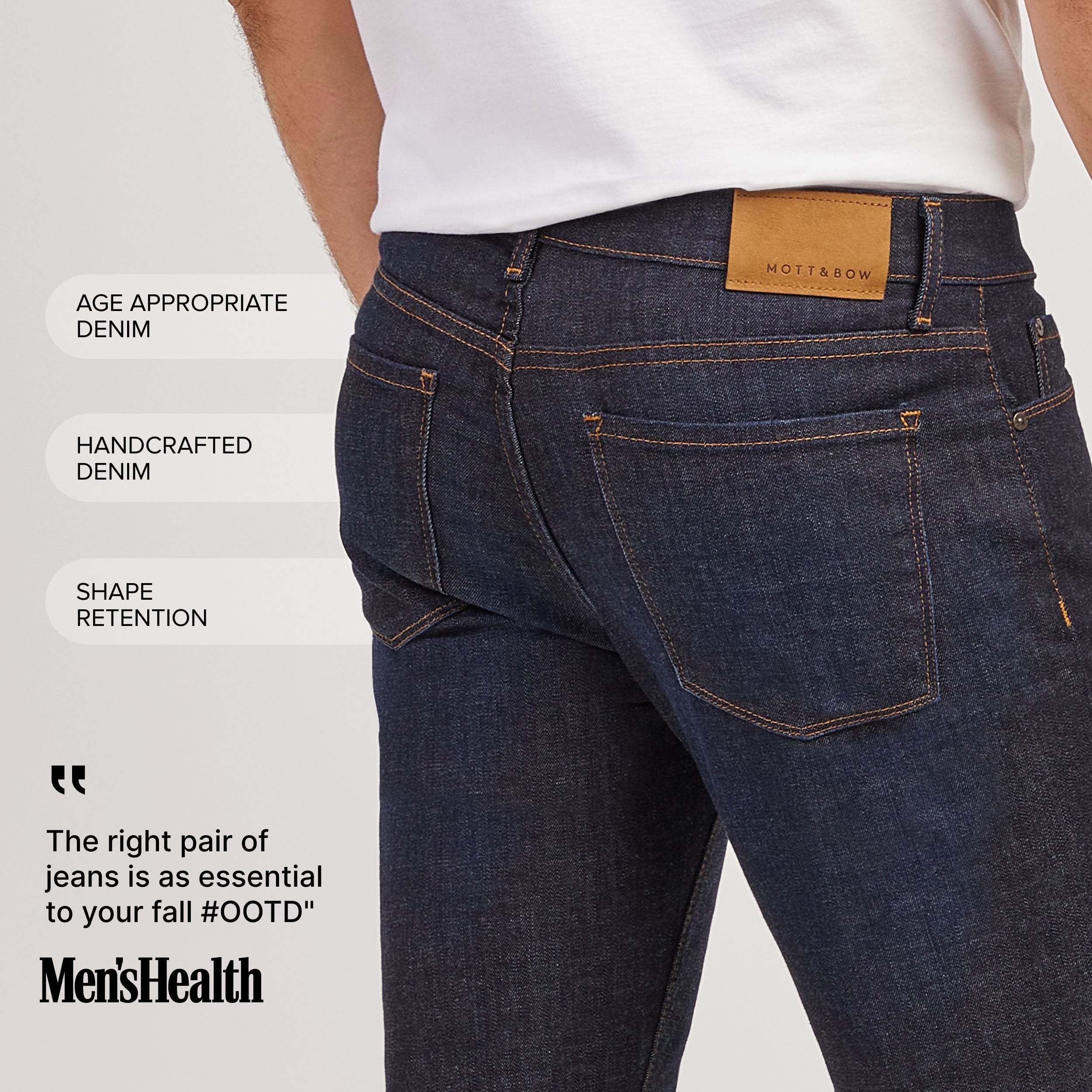 Men wearing Medium/Dark Blue Slim Crosby Jeans