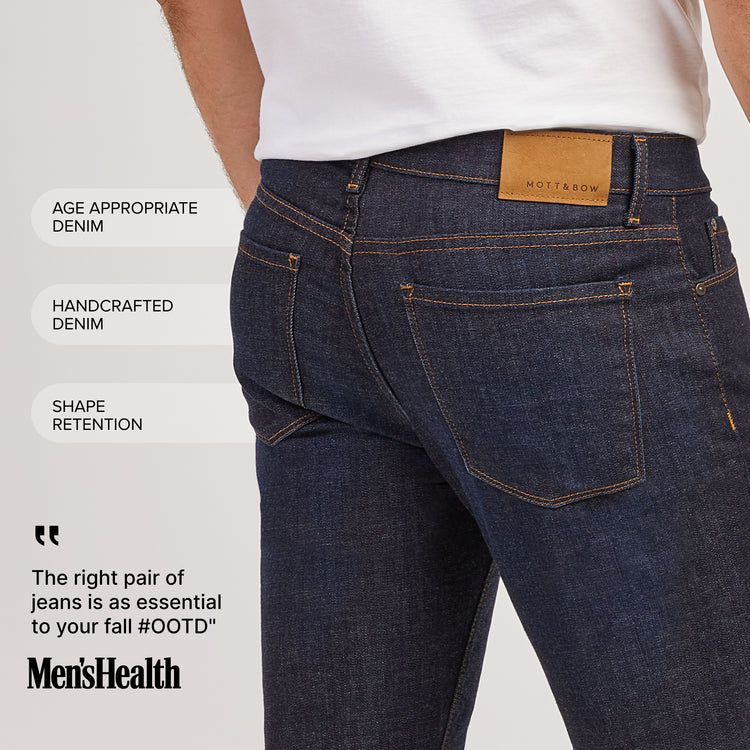 Men wearing Medium/Dark Blue Slim Crosby Jeans