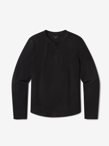 Men's Cotton Waffle Curved Hem Henley - Mott & Bow