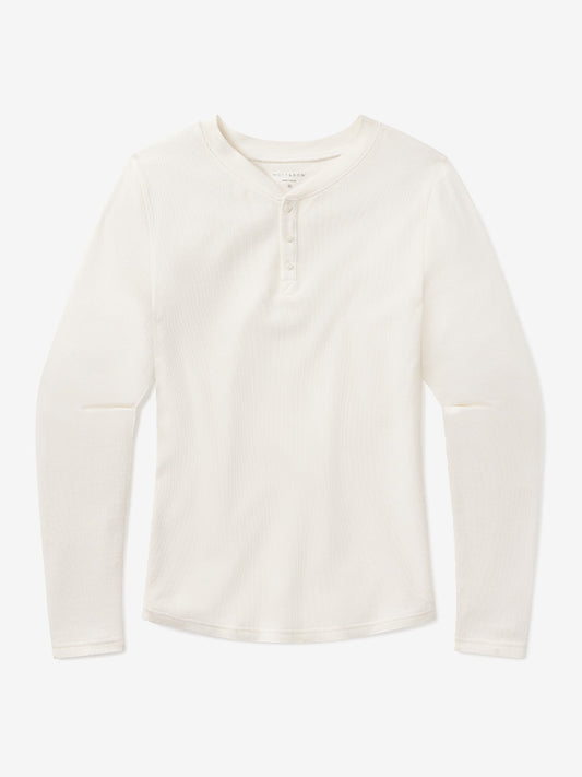 Cotton Waffle Curved Hem Henley  Henley tees