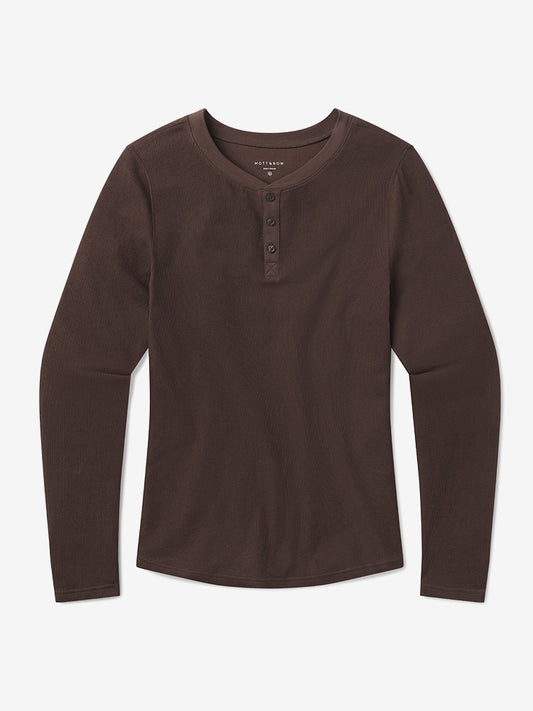 Cotton Waffle Curved Hem Henley  Henley tees