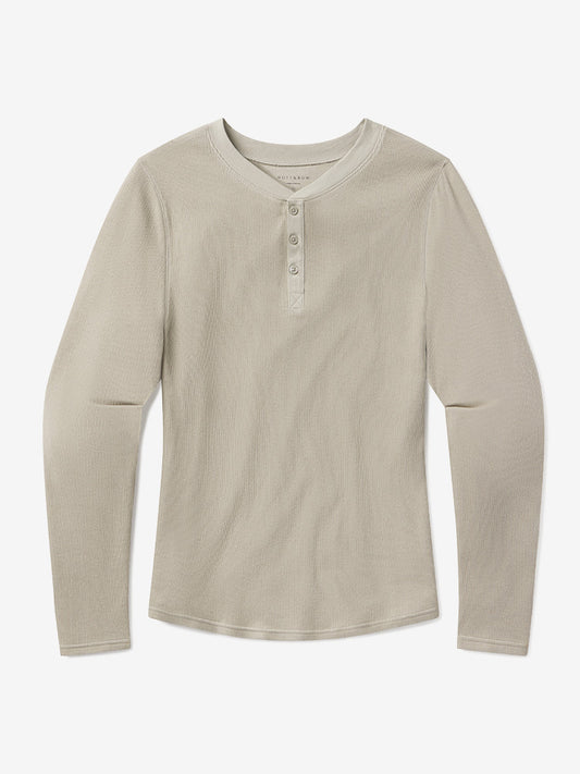 Cotton Waffle Curved Hem Henley  Henley tees