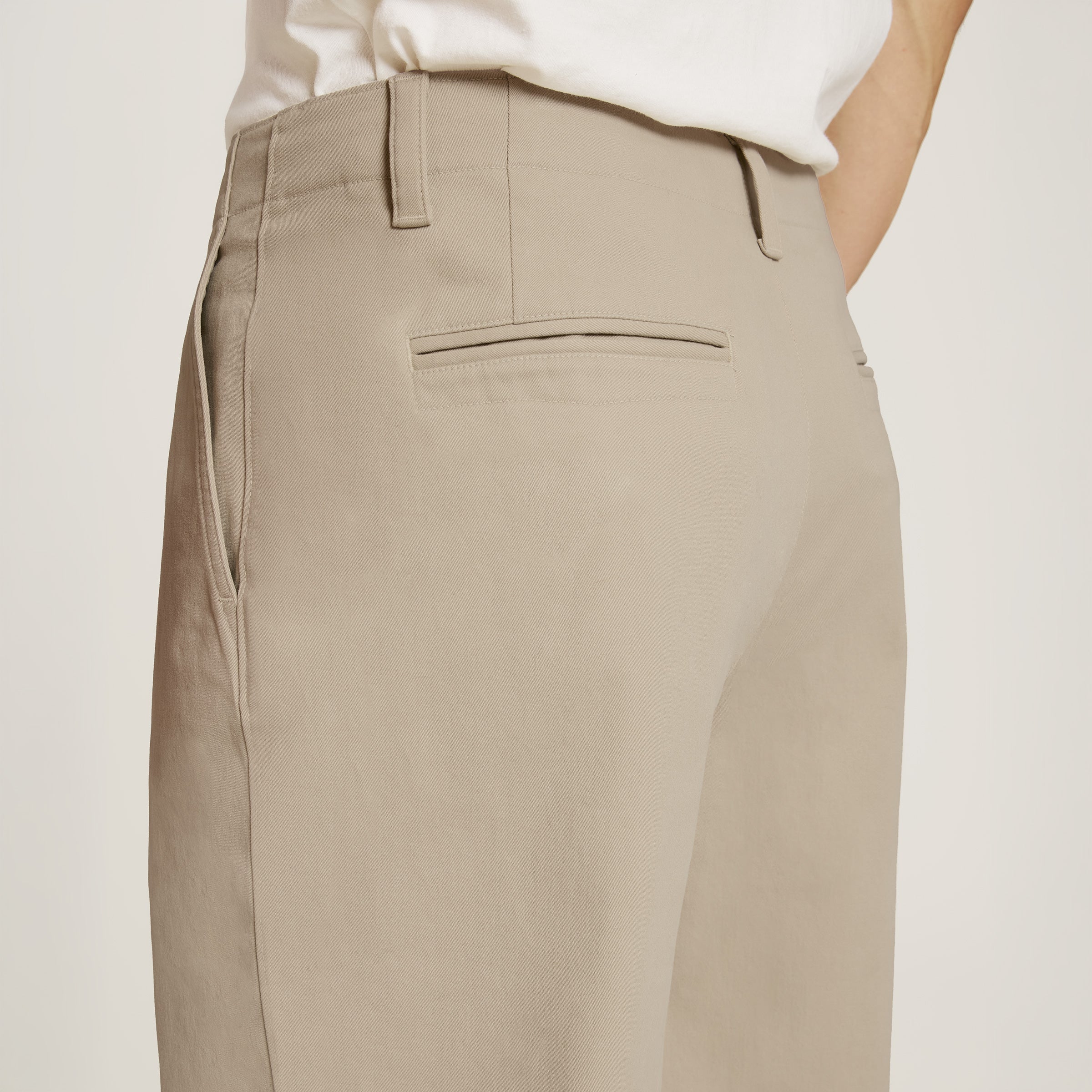 Men wearing Ecru Wide Leg Chino
