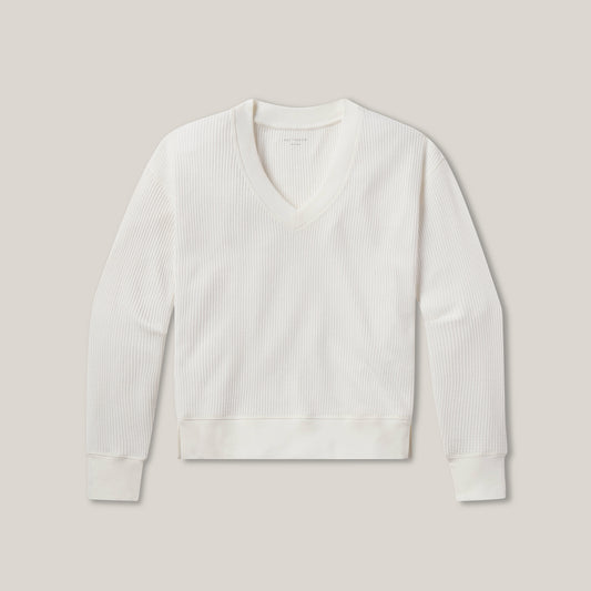 Vintage Waffle Tee Ivory V-Neck sweats