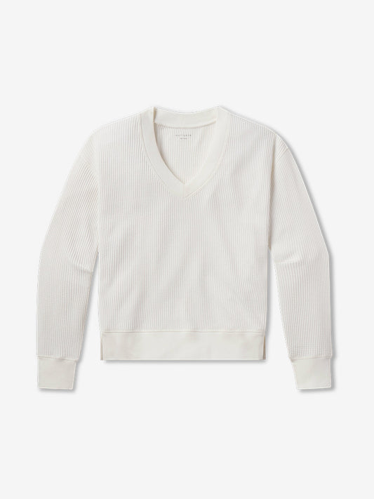 Vintage Waffle Tee Ivory V-Neck tees