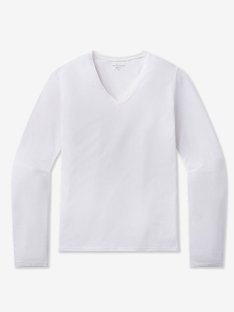 Women wearing Blanc Long Sleeve V-Neck Tee Marcy