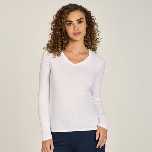 Long Sleeve V-Neck Tee Marcy Blanc V-Neck tees