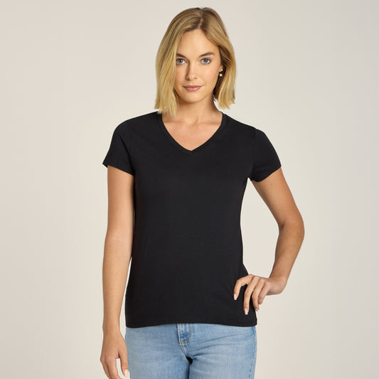 Fitted V-Neck Marcy Tee Black V-Neck tees