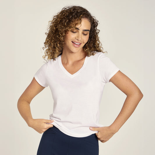 Fitted V-Neck Marcy Tee White V-Neck tees