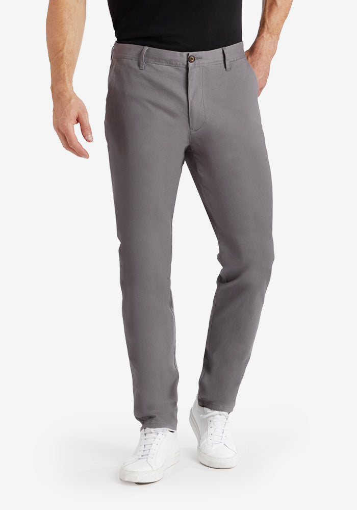  wearing Khaki Everyday Comfort Slim Chino Pants - Pre Order