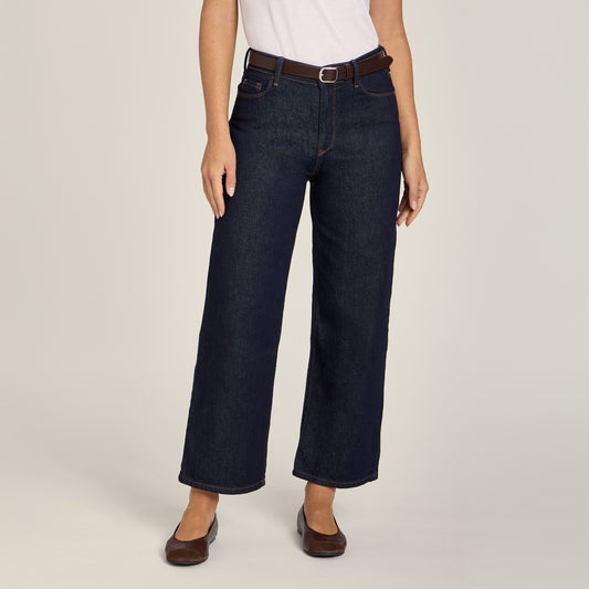 High Rise Cropped Straight Leg Gilmore Dark Blue High-Rise Cropped jeans