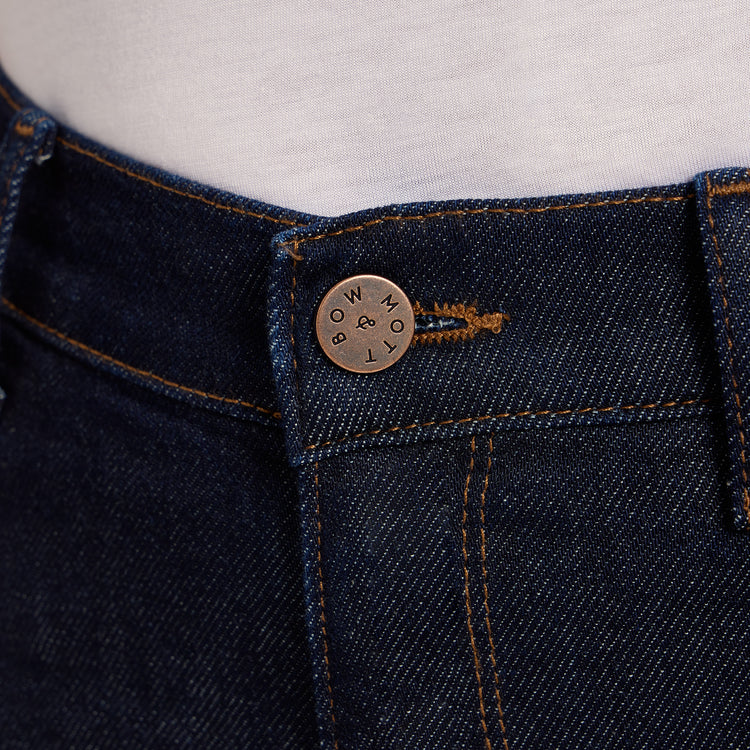 Women wearing Dark Blue High Rise Cropped Straight Leg Gilmore