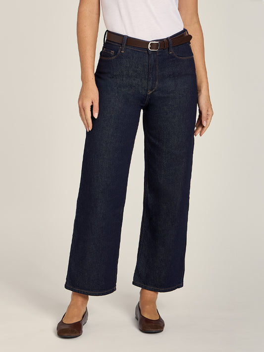High Rise Cropped Straight Leg Gilmore Dark Blue High-Rise Cropped jeans