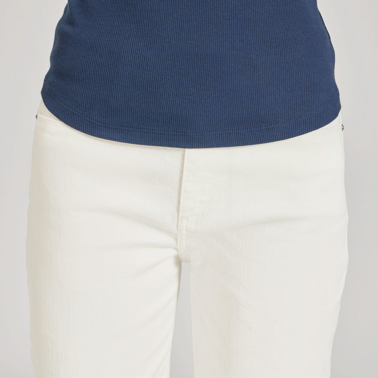 Women wearing Bone High Rise Cropped Straight Leg Mercer