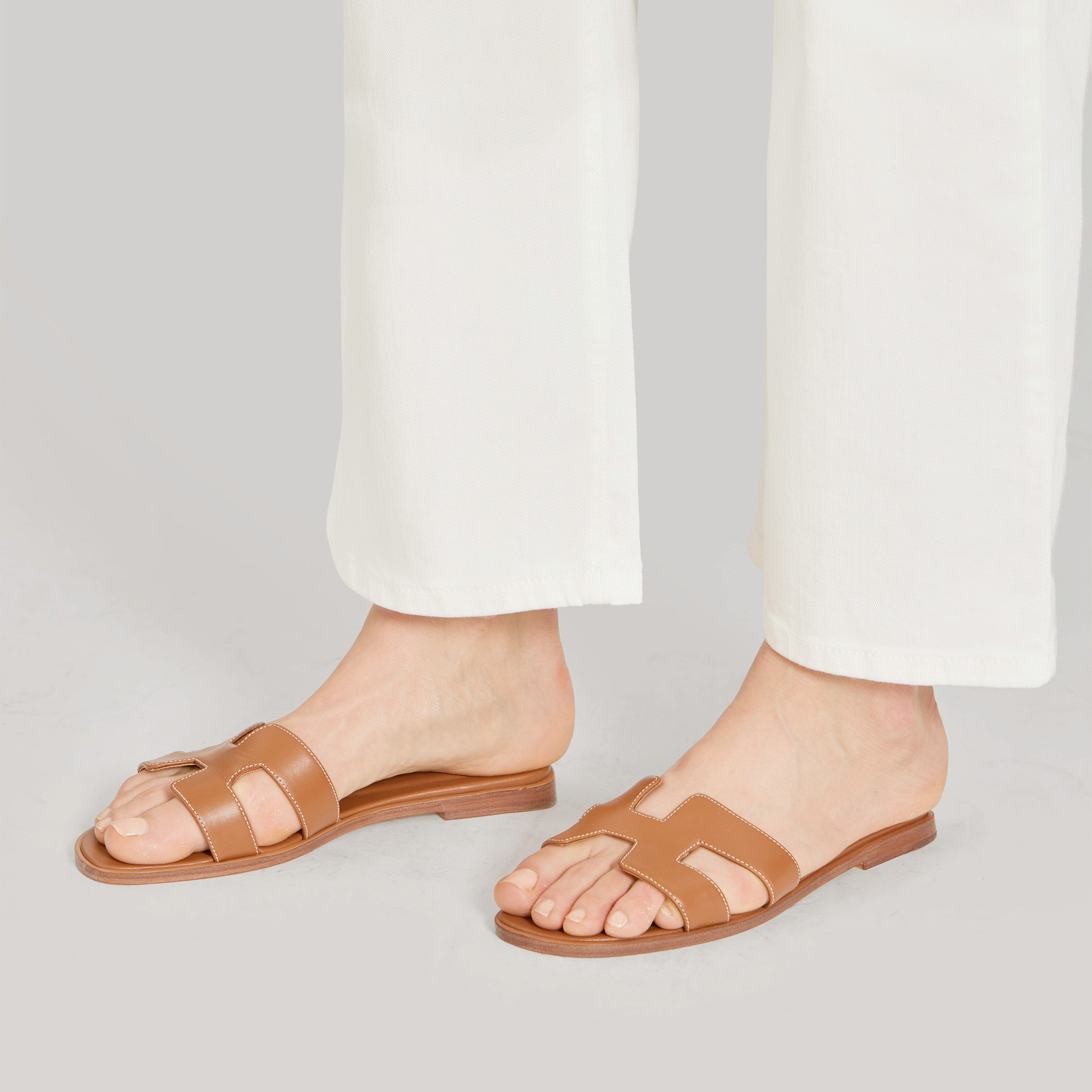 Women wearing Bone High Rise Cropped Straight Leg Mercer