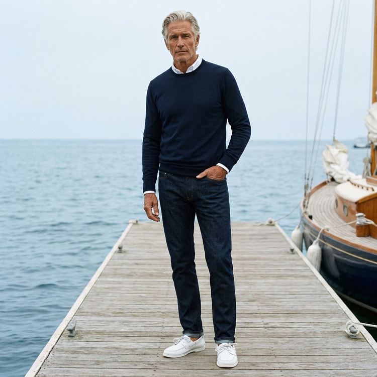 Men wearing Azul oscuro Straight Crosby Jeans