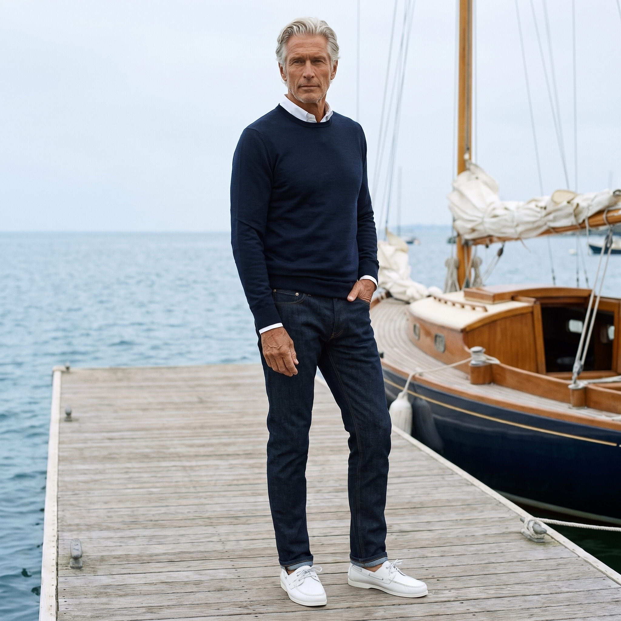 Men wearing Azul oscuro Straight Crosby Jeans