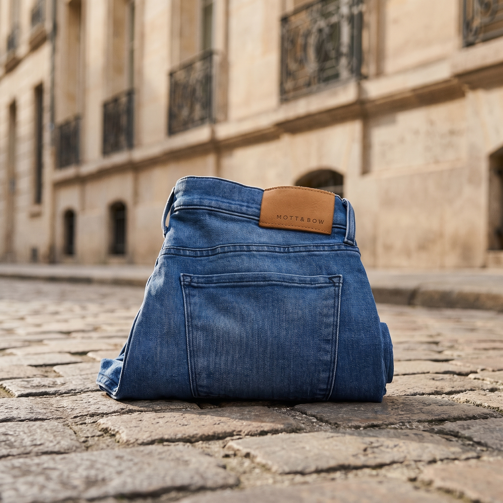 Men wearing Bleu Médium Straight Staple Jeans