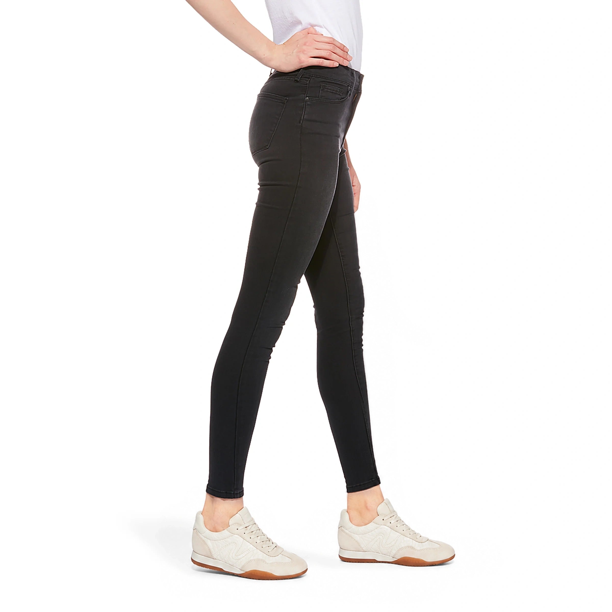 Women wearing Dark Gray High Rise Skinny Orchard Jeans