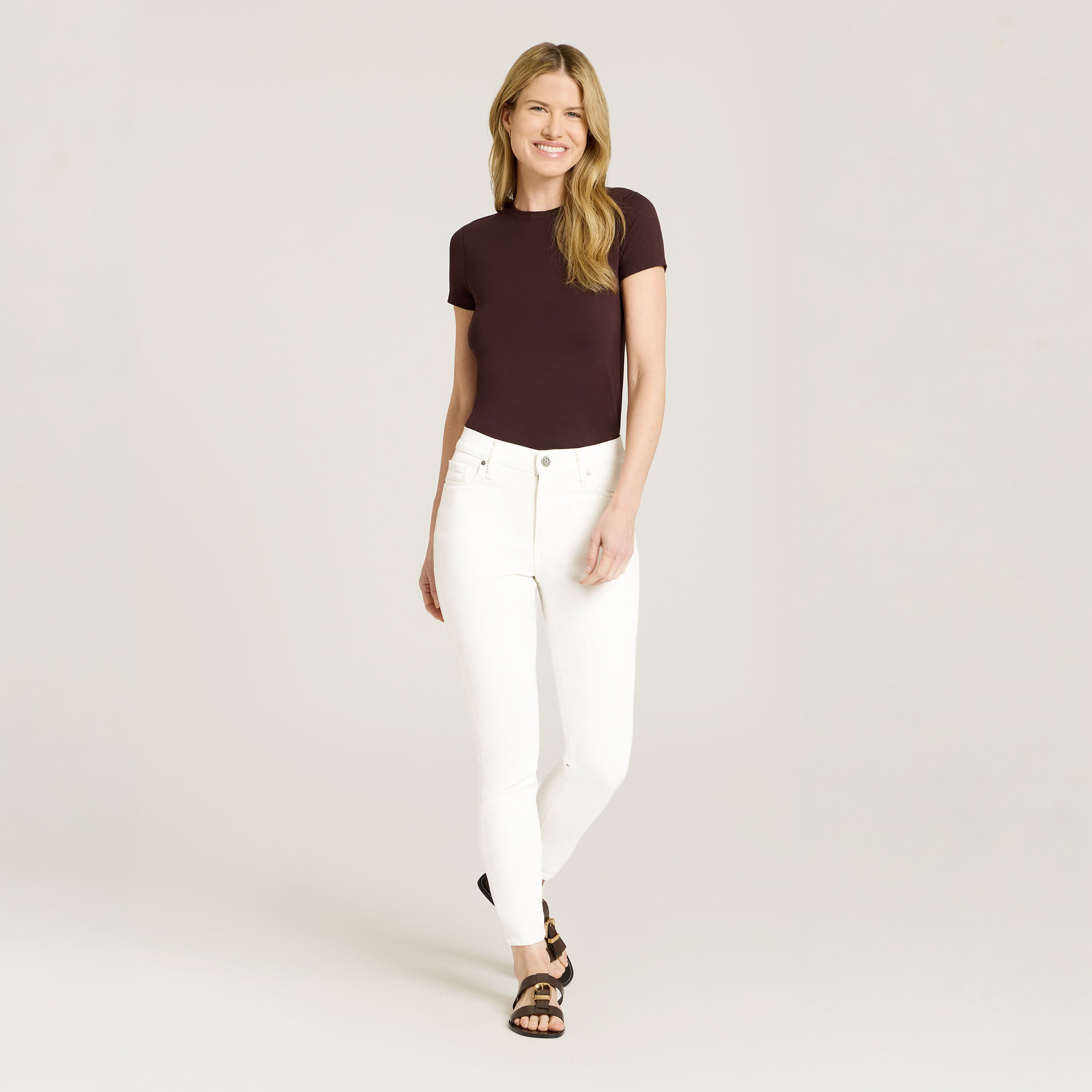 Women wearing White High Rise Skinny Lloyd