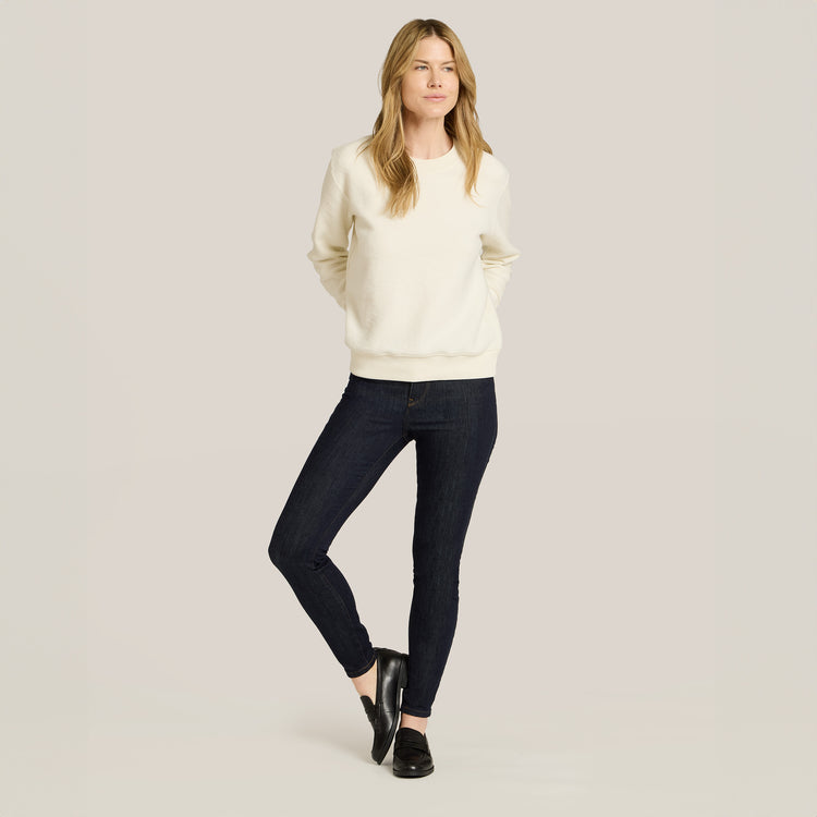 Women wearing Midnight High Rise Skinny Logan Jeans
