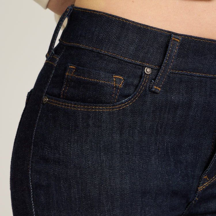 Women wearing Midnight High Rise Skinny Logan Jeans