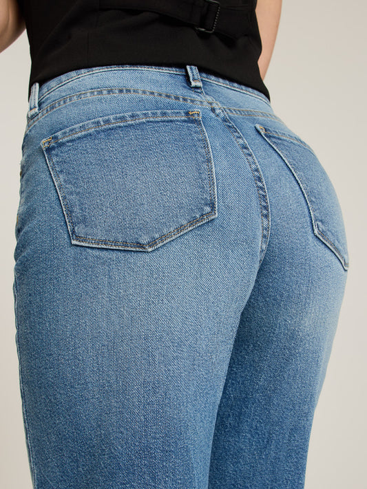 High Rise Wide Leg Gilmore Medium Blue High-Rise Wide Leg jeans