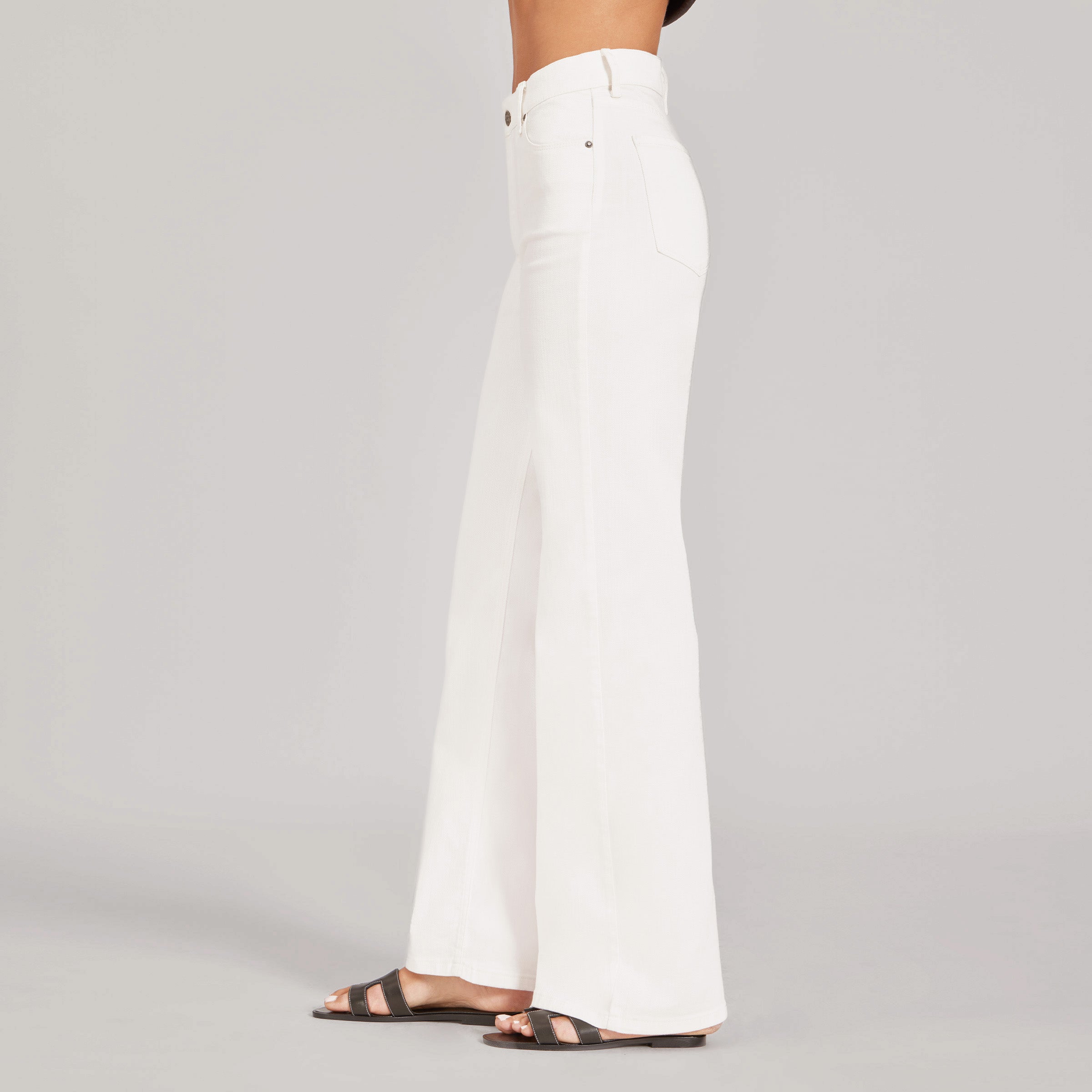 Women wearing Bone High Rise Wide Leg Mercer