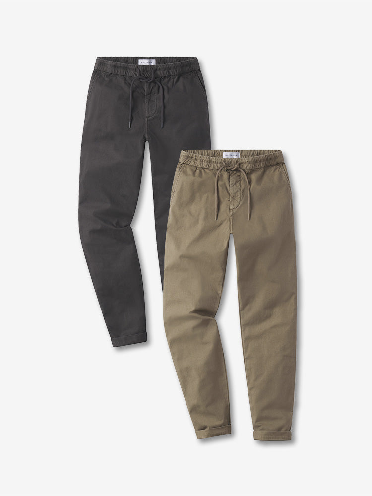 Men wearing Khaki/Dark Gray The Leisure Pants 2-Pack
