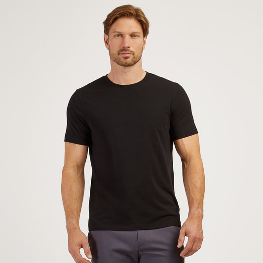 Luxe Stretch Tee Black Crew tees