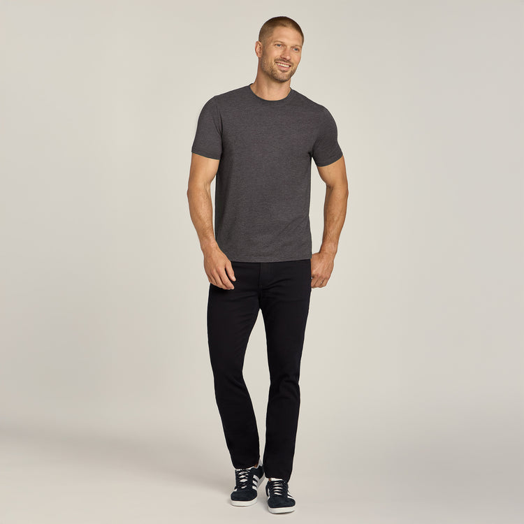 Men wearing Charcoal Heather Luxe Stretch Tee