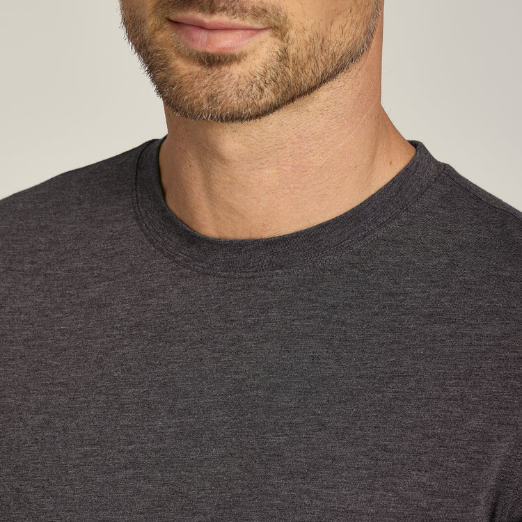 Men wearing Charcoal Heather Luxe Stretch Tee